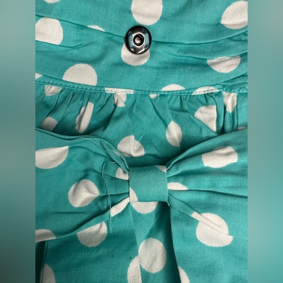 Sourpuss Mint Polka Dot Swing Skirt w/ removable bow, sz M - Picture 5 of 6
